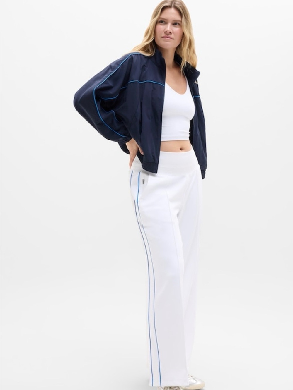 NWOT-Athleta Venice Track Stripe Wide Leg Pant, Small - Picture 4 of 8